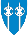 Trysil-Knut og skisport har gitt inspirasjon til Trysils kommunevåpen godkjent i 1992.