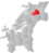 Grong markert med rødt på fylkeskartet