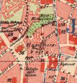 På dette kartet fra ca. 1900 ses Kanten på sørvestsiden av den da langt større Krist kirkegård.