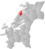 Flatanger markert med rødt på fylkeskartet