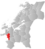Rindal markert med rødt på fylkeskartet