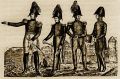 Norske uniformer med tosnutet hatt i Bergen 1814 («Borgerbevæpningen»)