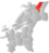 Namsskogan markert med rødt på fylkeskartet