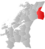 Lierne markert med rødt på fylkeskartet