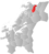 Høylandet markert med rødt på fylkeskartet